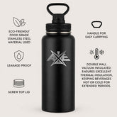 750ml Black Stainless Steel Bottle