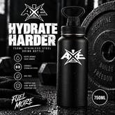 750ml Black Stainless Steel Bottle