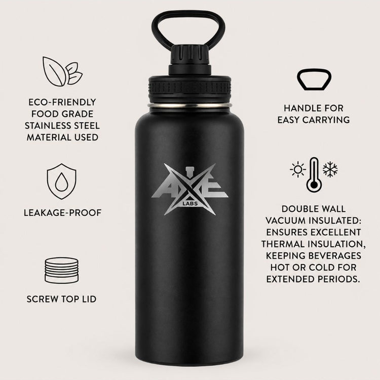 750ml Black Stainless Steel Bottle